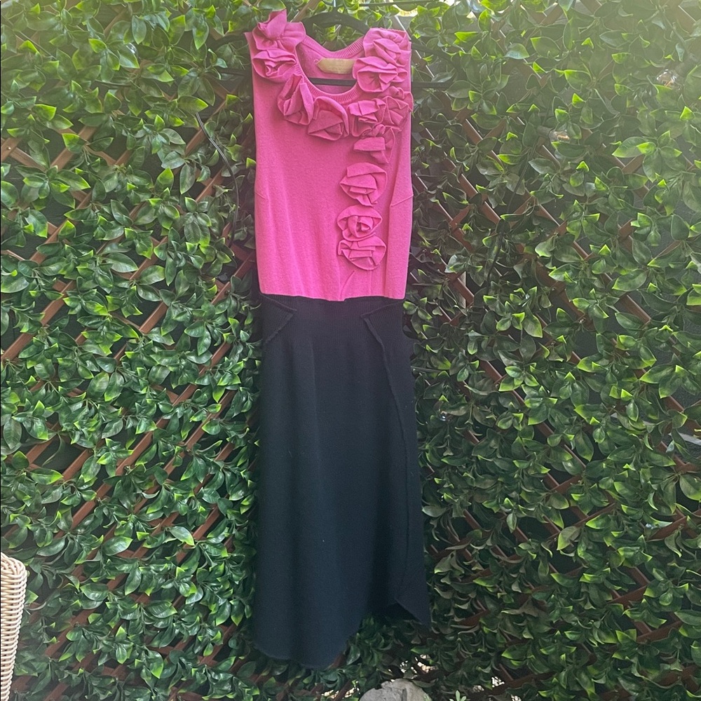 Koi Pink and Black Midi Dress